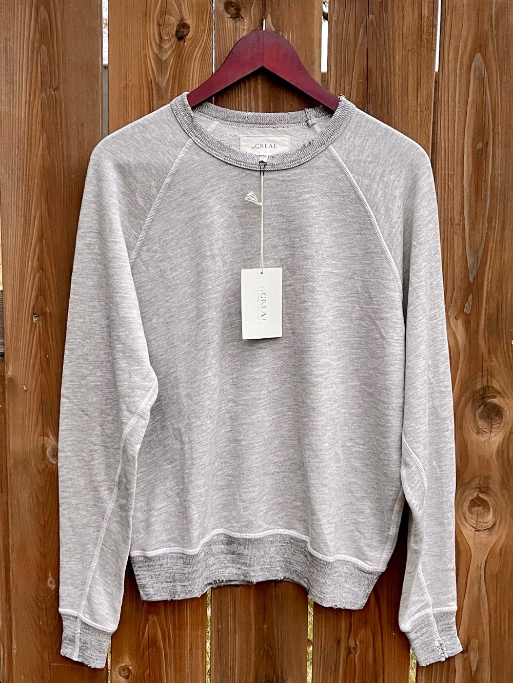THE GREAT. College Sweatshirt in Heather Grey